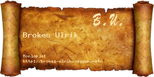 Brokes Ulrik névjegykártya