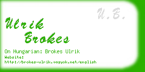 ulrik brokes business card